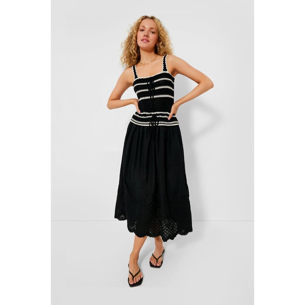 NWT En Saison Black Natural Lucia Maxi Dress, Size Medium - Picture 6 of 7